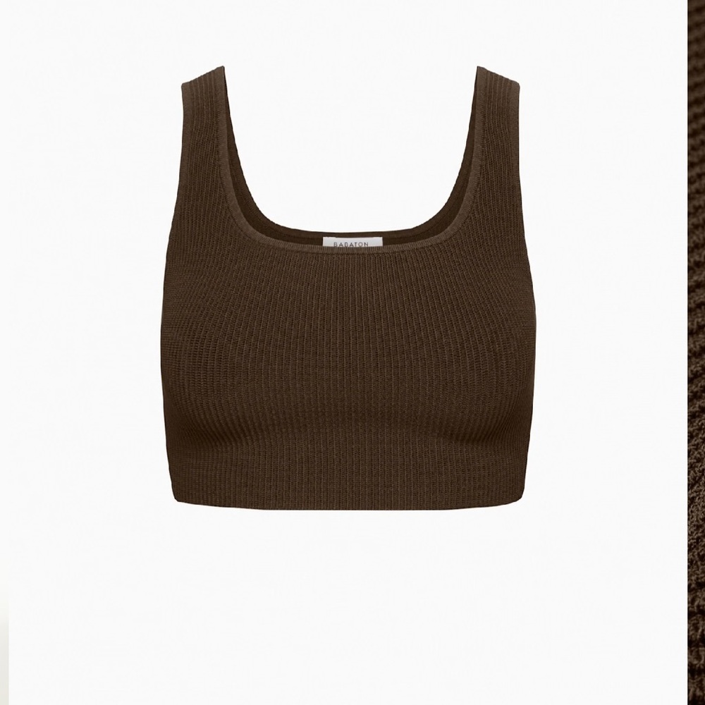 Aritzia Babaton Sculpt Knit Squareneck Cropped Tank
